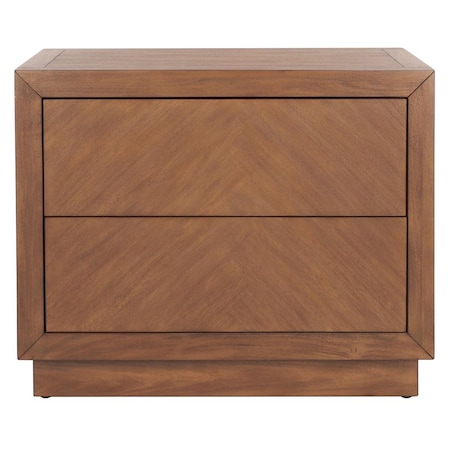 Safavieh Steve 2 Drawer Wood Nightstand, Brown SFV7700A